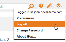 Log-off menu item