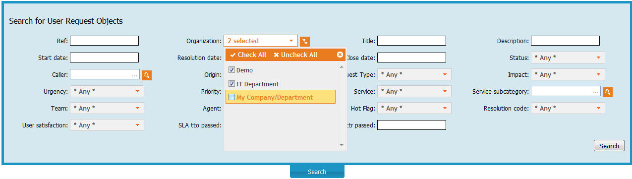 A search form