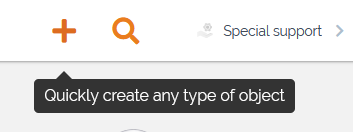 Quick create button