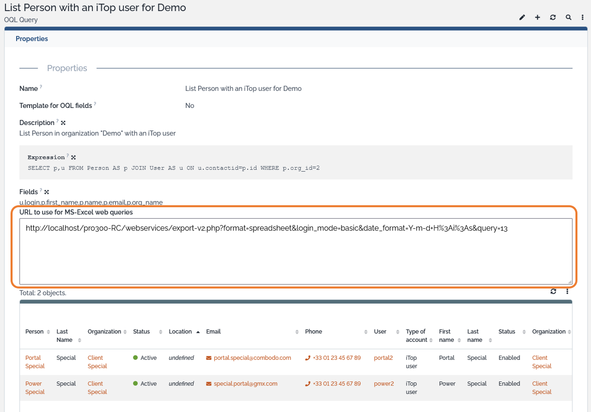 URL to run a stored query 