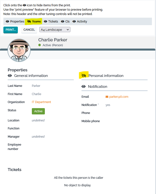  Configure the print output 