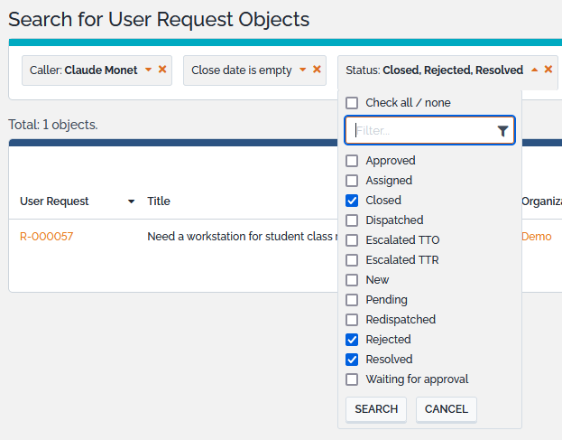 Search on Enum