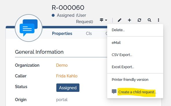 Ticket Specific Actions buttons