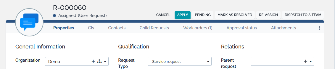 Ticket Specific Actions buttons