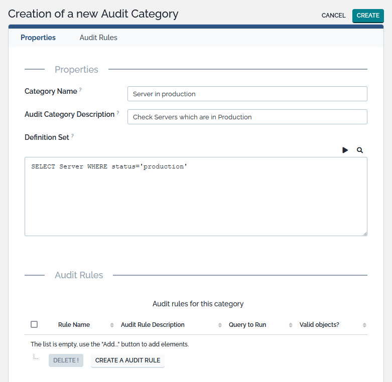 New Audit Category