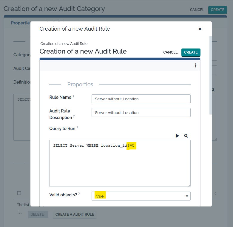 New Audit Rule reporting valid objects