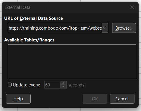 External data window