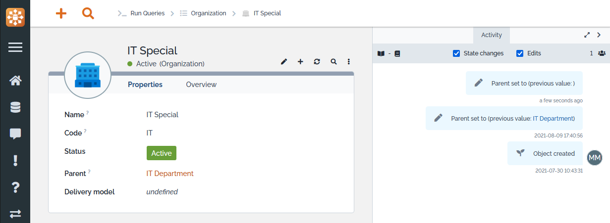 Organization details