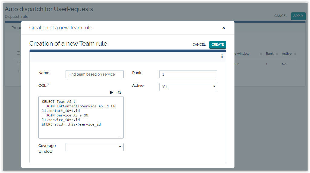  Auto dispatch ticket to team new team rule