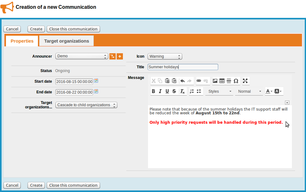  New Communication form 