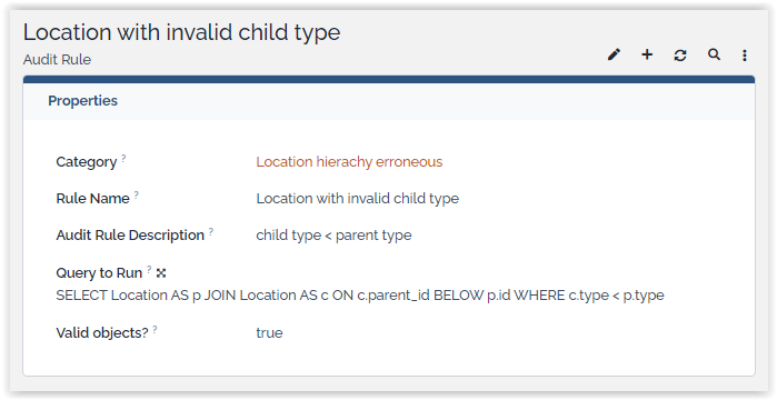  Location Hierarchy Audit rule