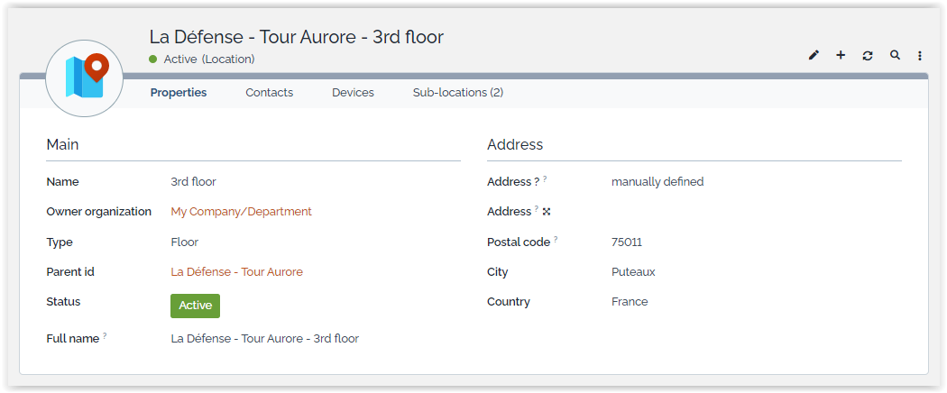  Location Hierarchy location and its sub-location
