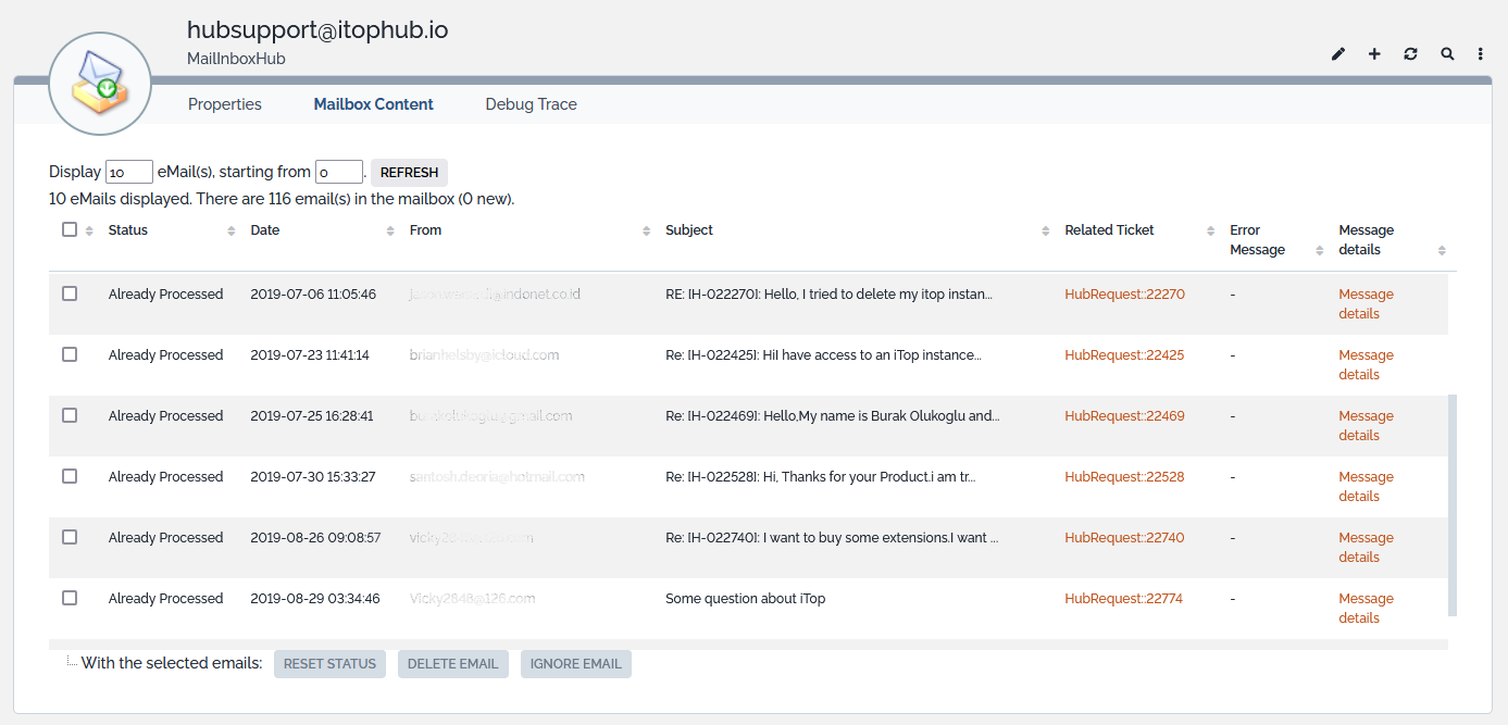 Mailbox Content tab 300